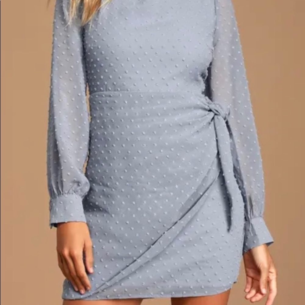 Lulus long sleeve textured cocktail dress.